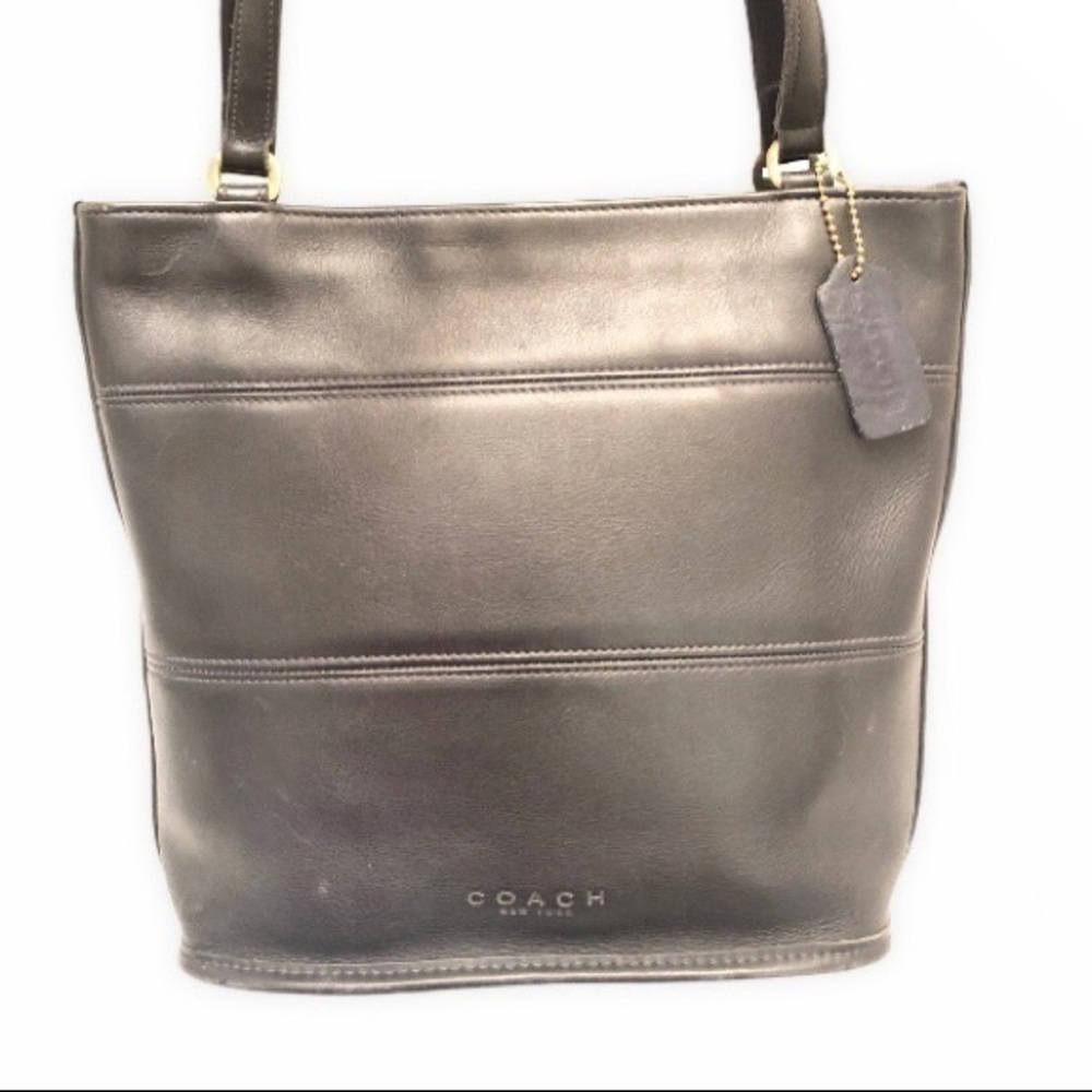 Coach dark blue leather vintage tribeca tote bag